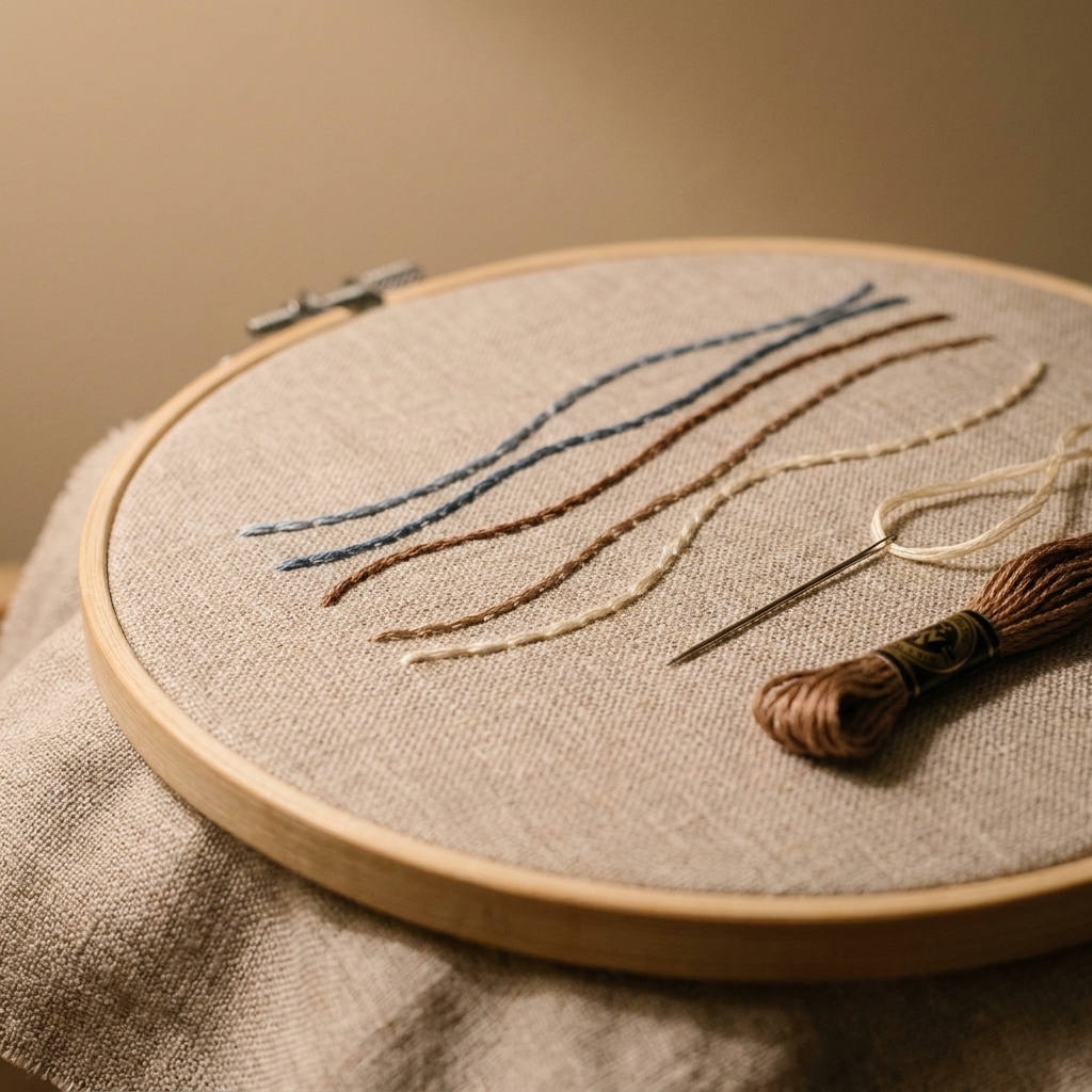 Stem Stitch vs Outline Stitch vs Split Stitch for Curves
