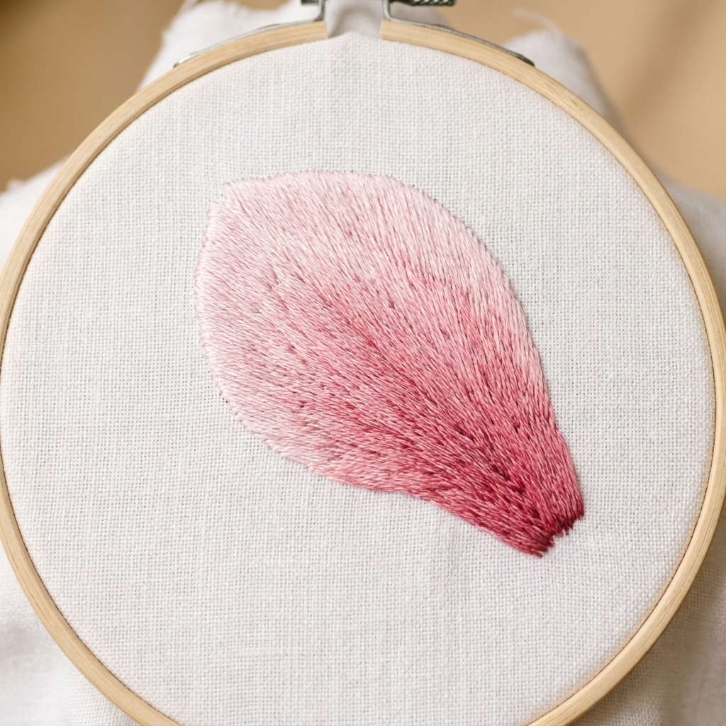 Long and Short Stitch Thread Painting
