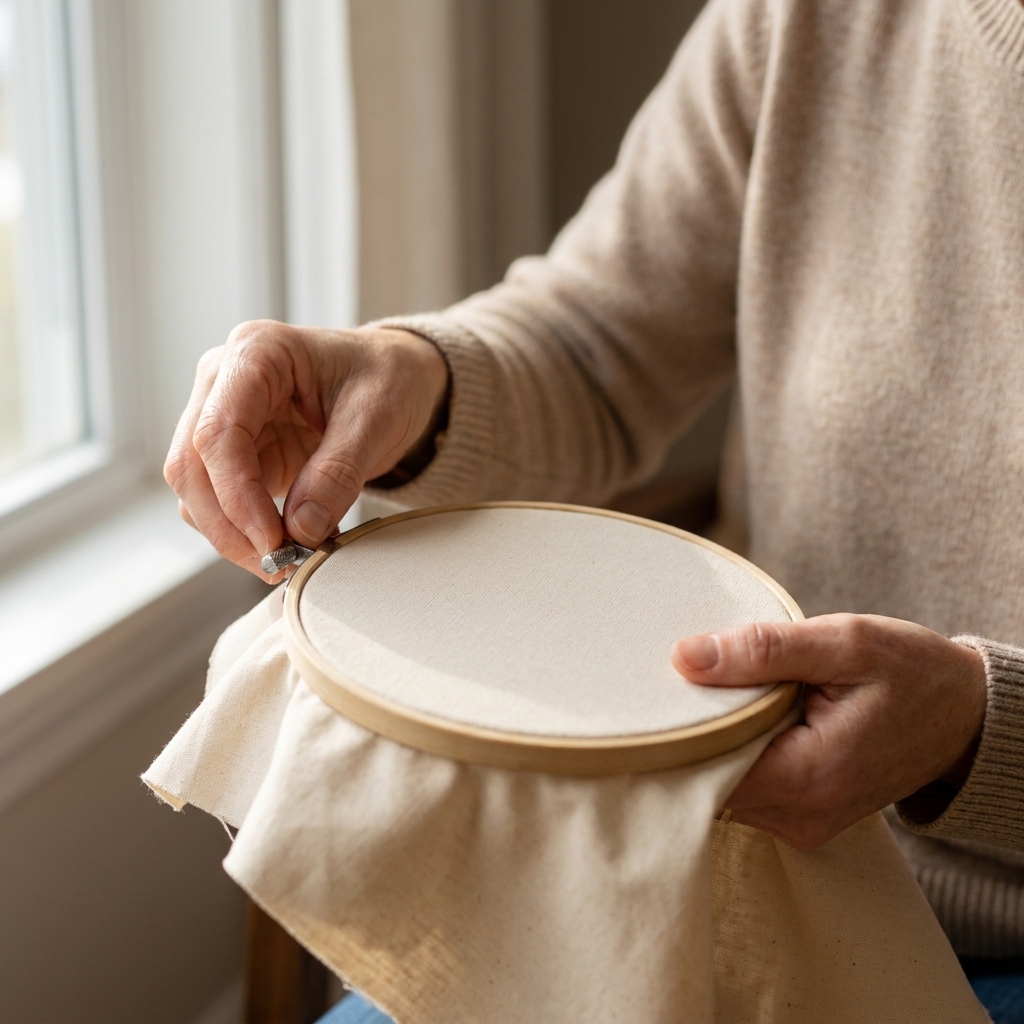 Mounting Fabric in an Embroidery Hoop
